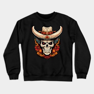 Retro Cowboy Skull Crewneck Sweatshirt